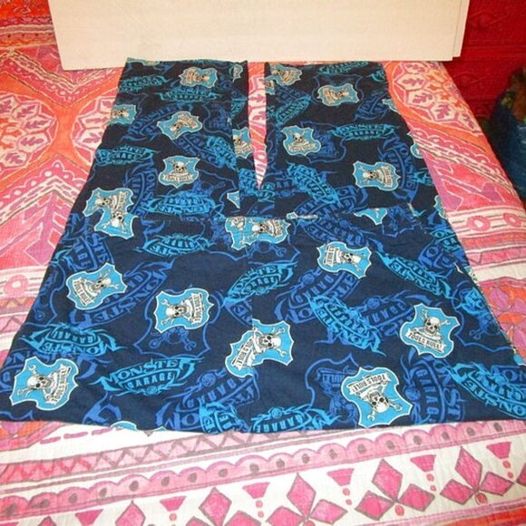 Monster Garage Mens Pajama Pants Size XL Skulls Tools Fleece Pockets Lounge Y2K - Picture 8 of 9